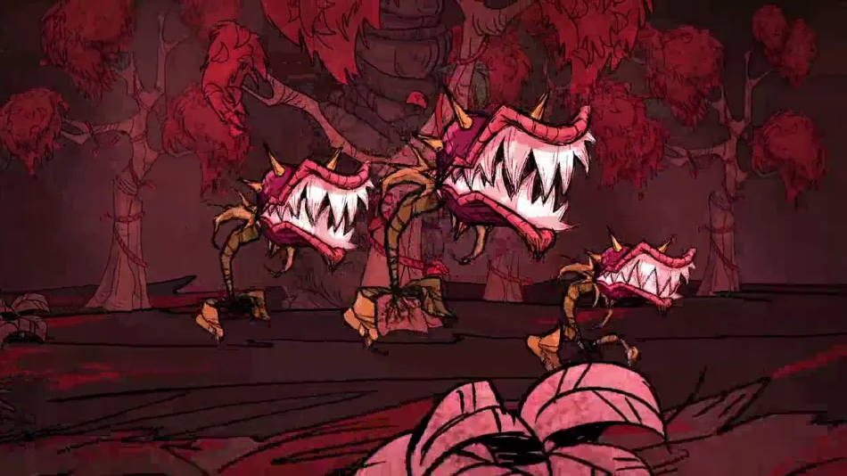 如何有效利用食人花来应对饥荒挑战？食人花的强度在游戏中表现出色。