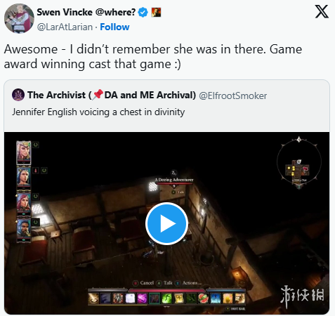 粉丝们期待《光与影》中玛埃尔的配音演员能够重新出演《神界》系列的最新作品