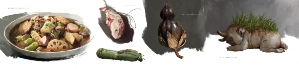 黑神话中的美味盛宴！杨奇公众分享《钟馗》马年春节贺岁短片的创意食物原画