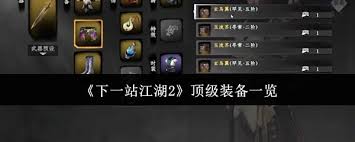 下一站江湖2中的顶级装备都有哪些？-本篇介绍关于最强装备的详细信息