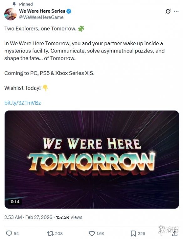 《We_Were_Here》系列的全新双人合作作品预告正式发布！预计2026年上线
