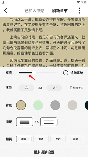 《掌民小说》调节亮度的具体操作步骤