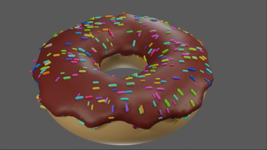 巧克力棒和甜甜圈碰撞3D视频